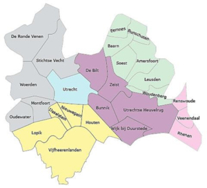 Alle gemeenten van de regio Utrecht.